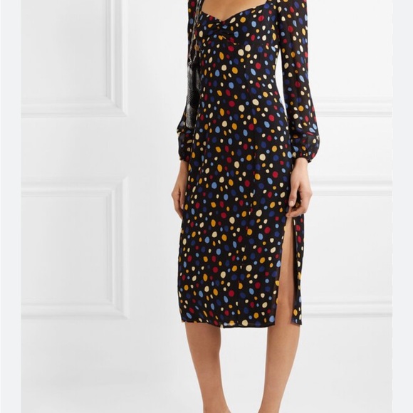 Reformation Black Polka Dot Mabille Dress - Picture 6 of 6